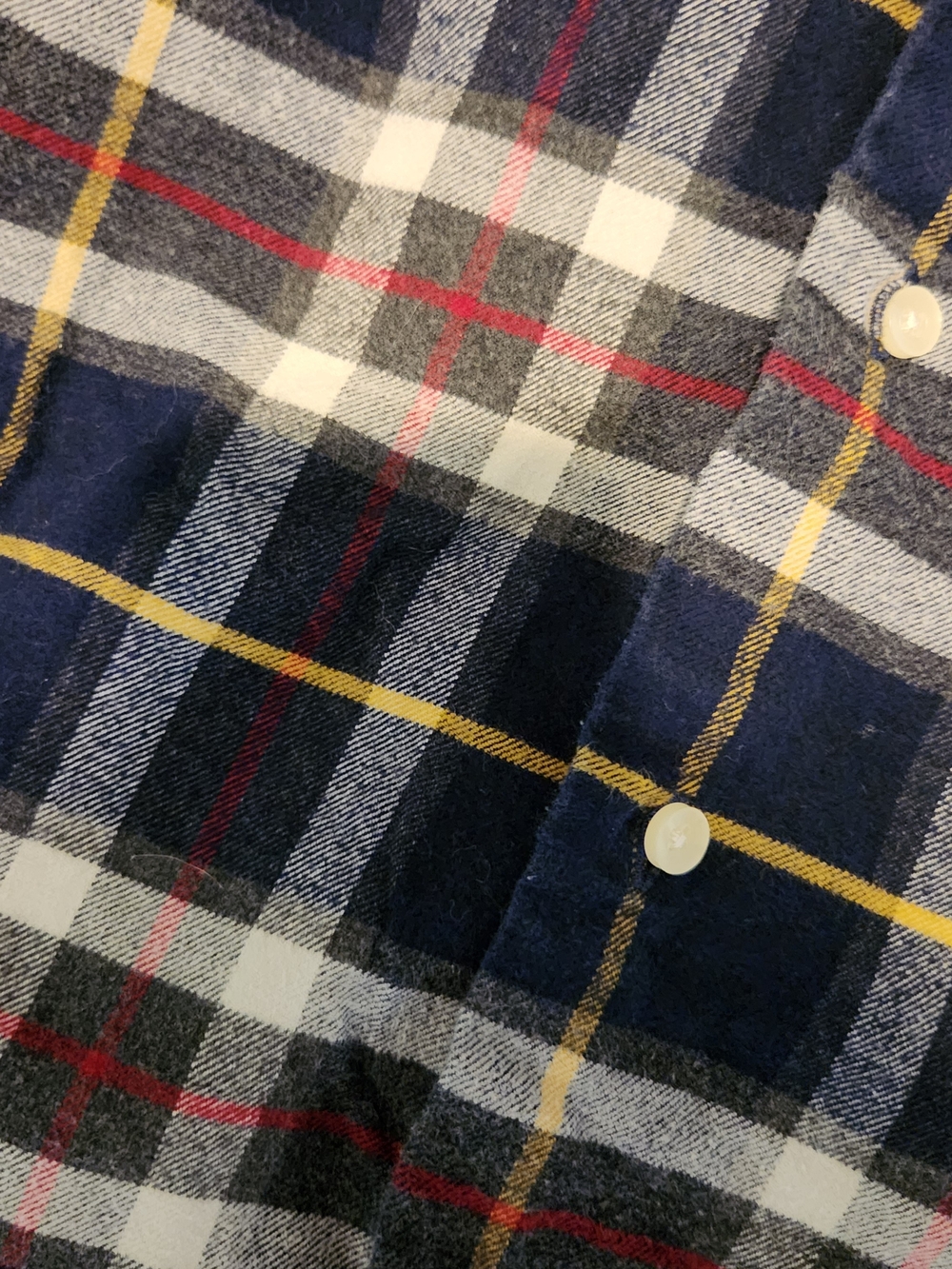 Barbour Navy, White & Red Plaid Button-Down Flannel Shirt - Picture 4 of 6